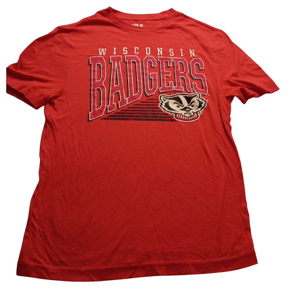 CSA T-Shirt Men's Wisconsin Badgers NCAA Graphic Red Small Fan Gear Tee